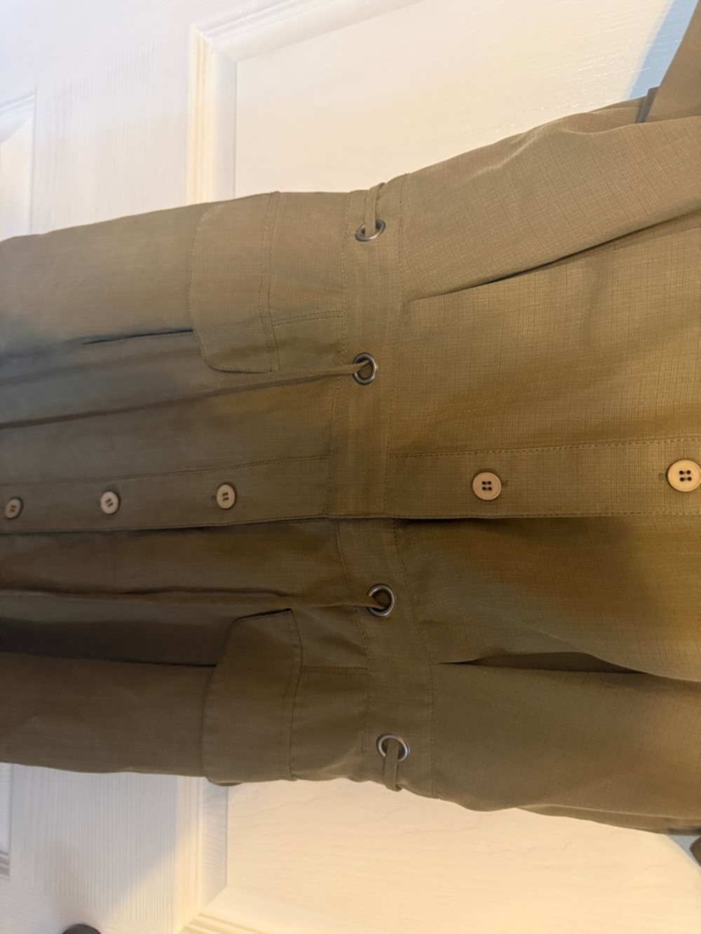 Liz Claiborne Olive Green Button-Front Maxi Dress - Picture 5 of 8